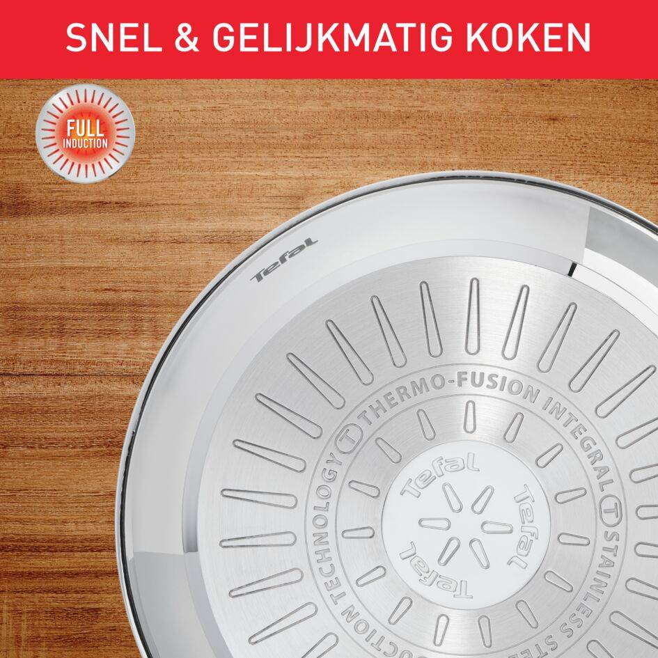 Duetto On, set 3 braadpannen 20/24/28 cm, premium roestvrij staal, 10 jaar garantie, krokante resultaten