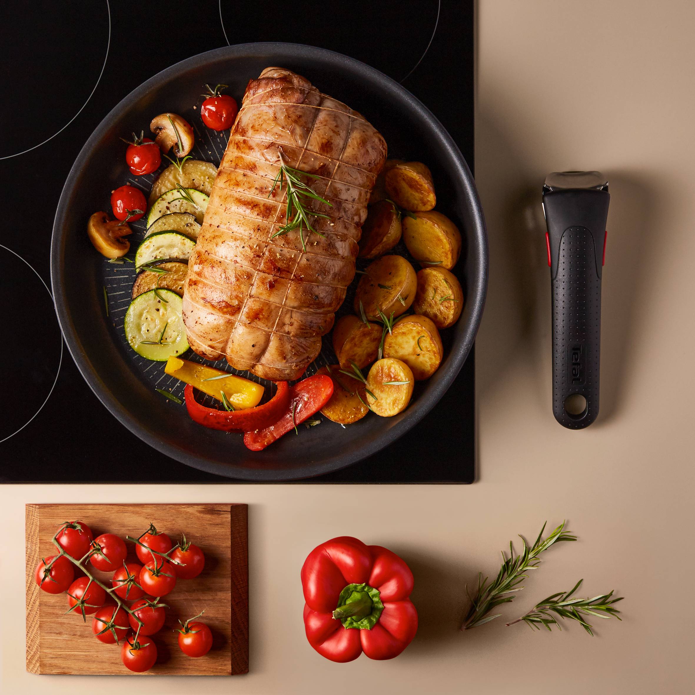 Ingenio Eco Resist L3979002 Set van 2 pannen 22/26 cm + afneembare handgreep - Inductie