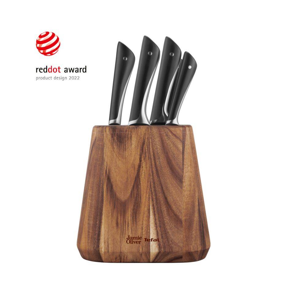 Jamie Oliver K267S656 Set de 6 couteaux de cuisine + Bloc en acacia