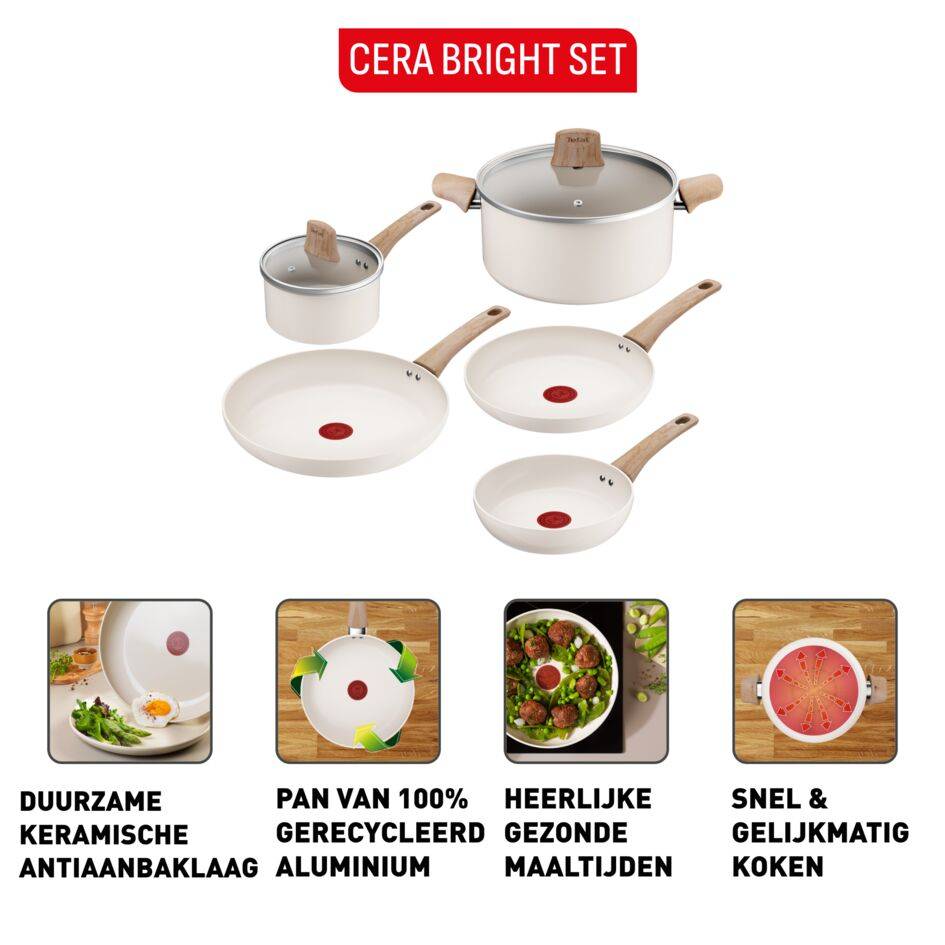 Cera Bright C445S504 Set van 7 stuks - Inductie