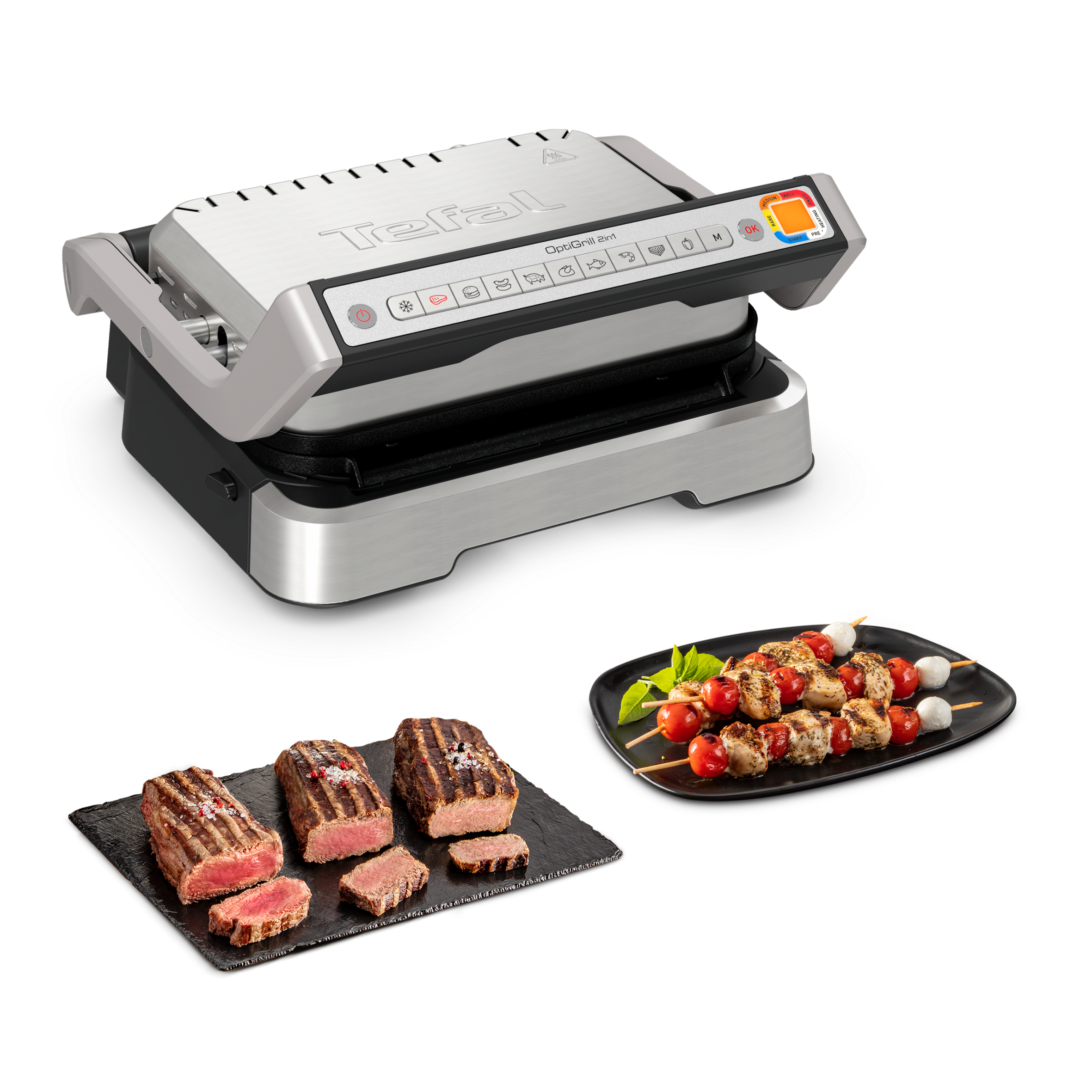 OptiGrill 2-in-1 GC772D10 Intelligente Grill & Barbecue - 9 programma's