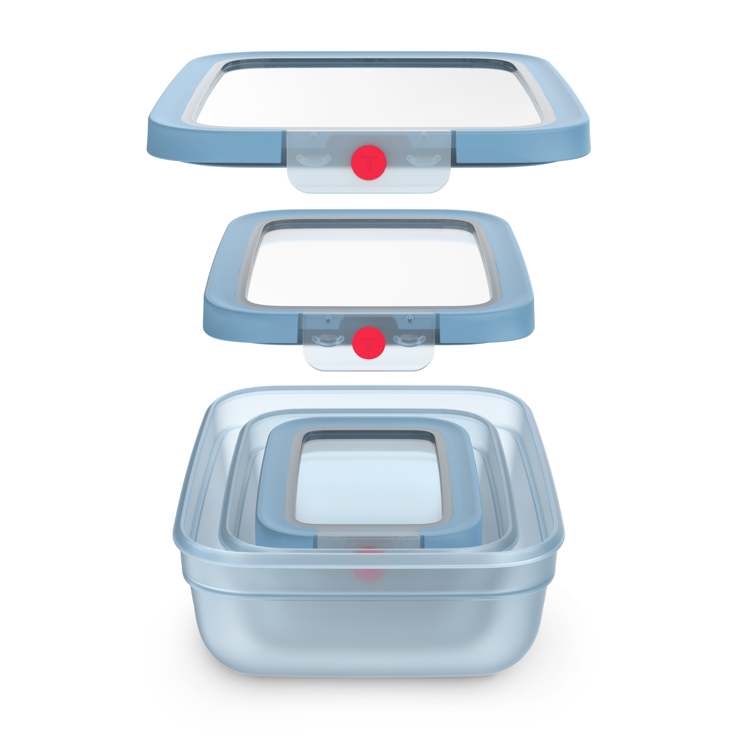 OneClick N1230210 Set de 3 boîtes de conservation - 0,5L / 1,2L / 2,3L