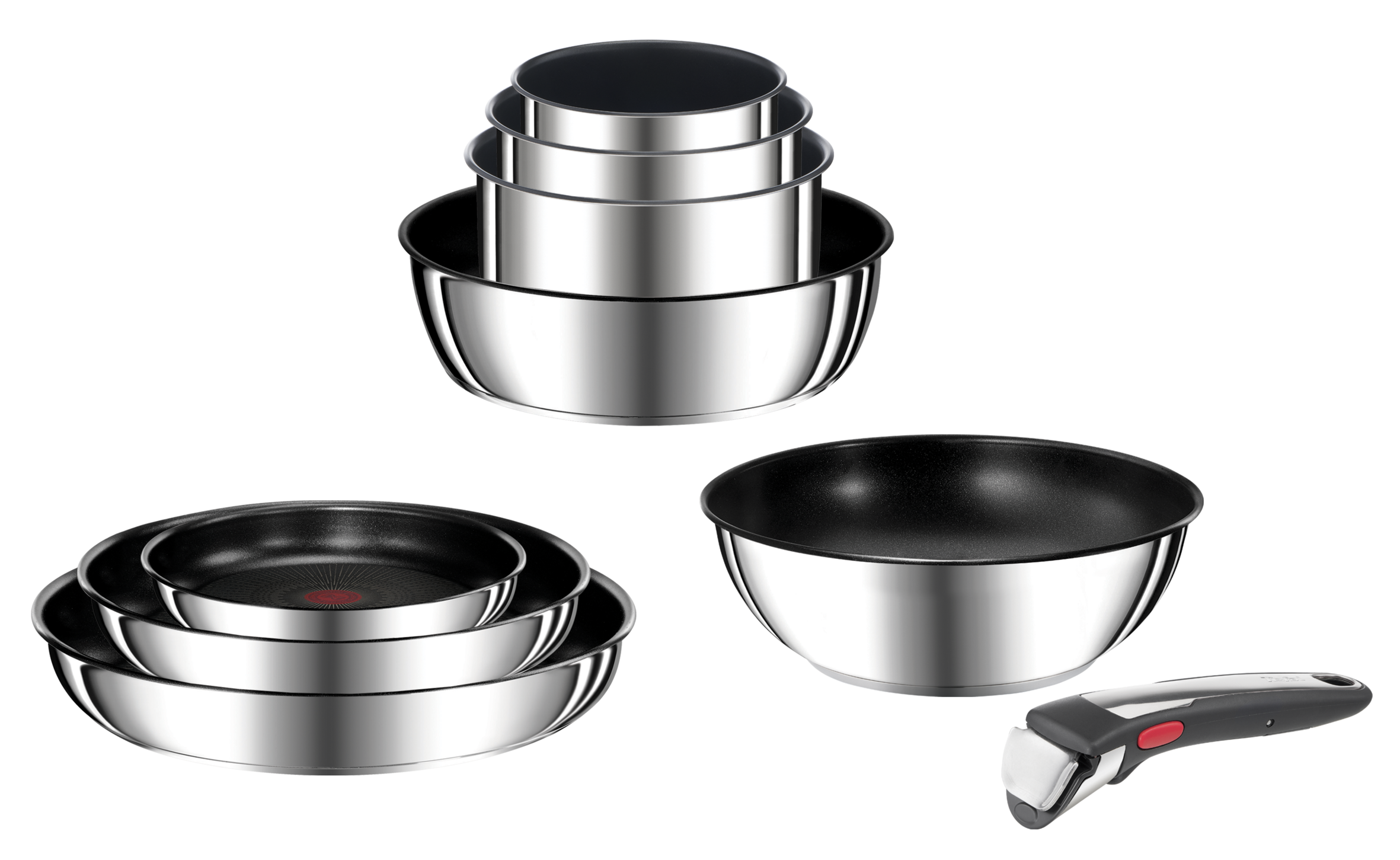 Ingenio Préférence On L9739102 Set van 2 pannen 24/28 cm + afneembare handgreep - Inductie