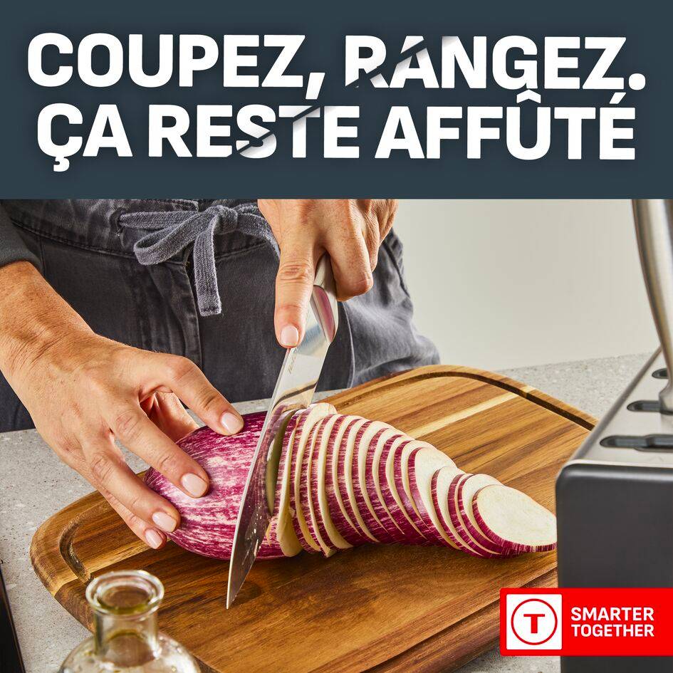 EverSharp K2977S44 Set de 6 couteaux + bloc à couteau avec aiguiseur intégré