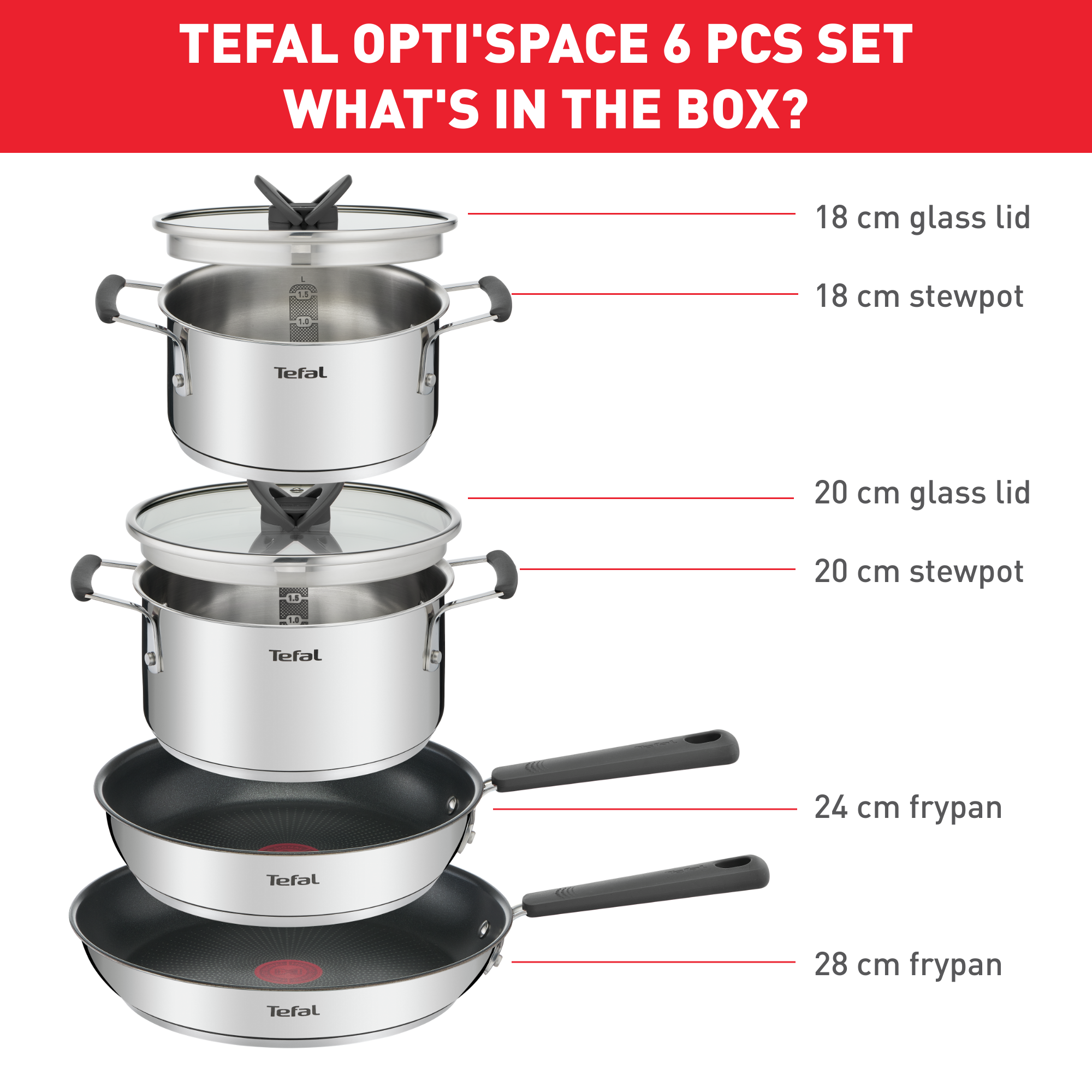 Opti'Space G737S644 Set van 6 stuks