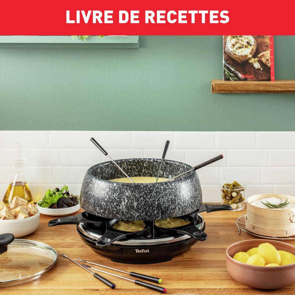 Cheese & Co RE12C812 Appareil à raclette & fondue 6-en-1 - 6 personnes