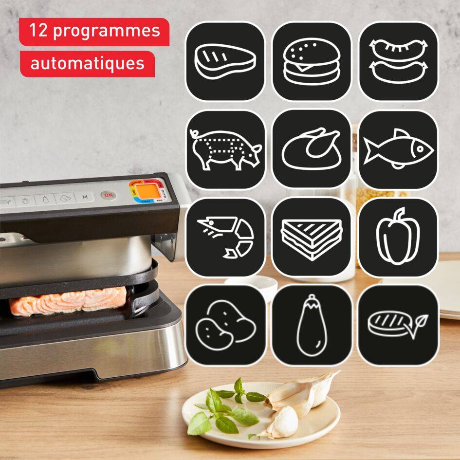 OptiGrill 2-en-1 XL GC782D10 Grill & Barbecue Intelligent - 12 programmes