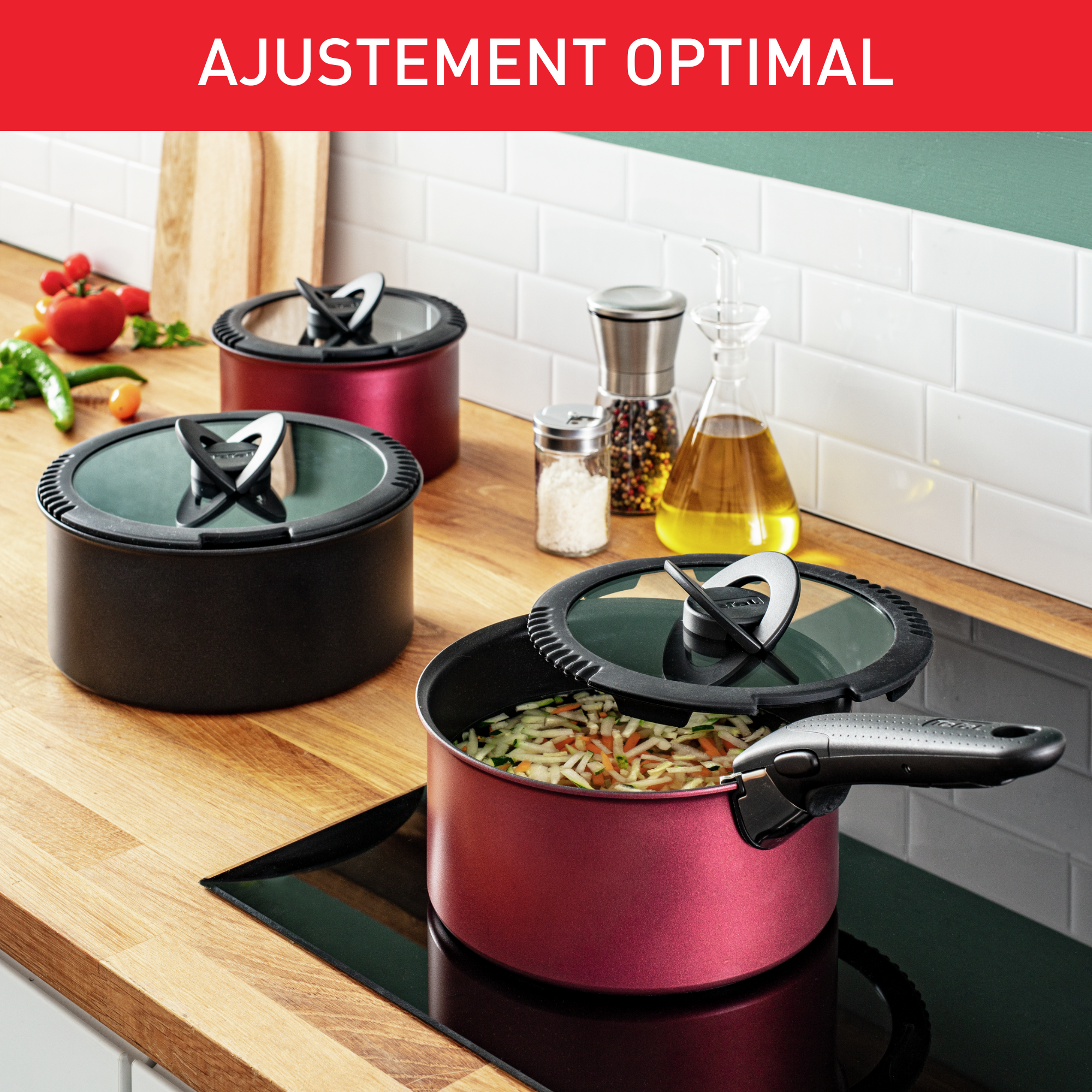 Ingenio L9931032 Set de 3 couvercles 16/18/20 cm