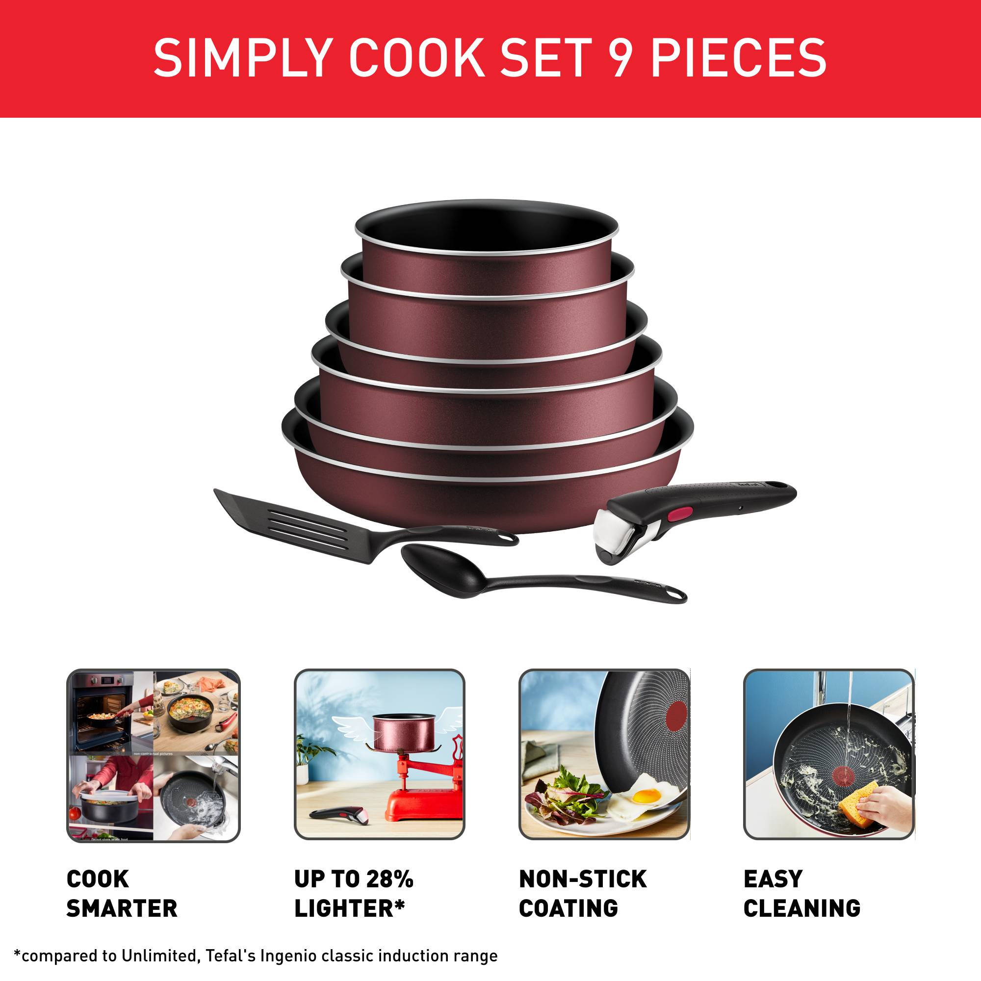 Ingenio Simply Cook L7248302 Set 9 pièces - Induction