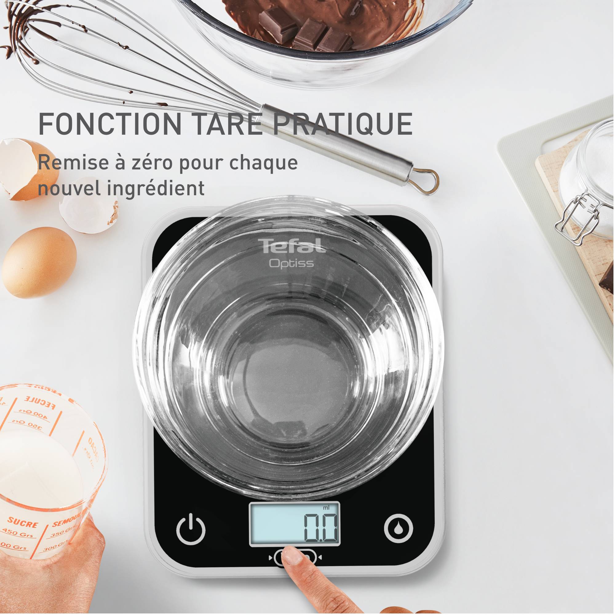 Optiss, Balance de cuisine électronique, Écran facile à lire, Résistant aux rayures