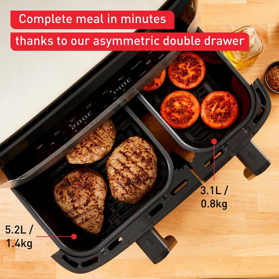 Dual Easy Fry & Grill EY905D10 Air fryer - 8 programmes - 5,2L + 3,1L