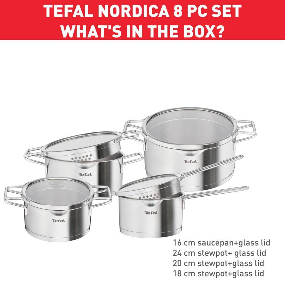 Nordica H852S856 8-delige inox set - Inductie