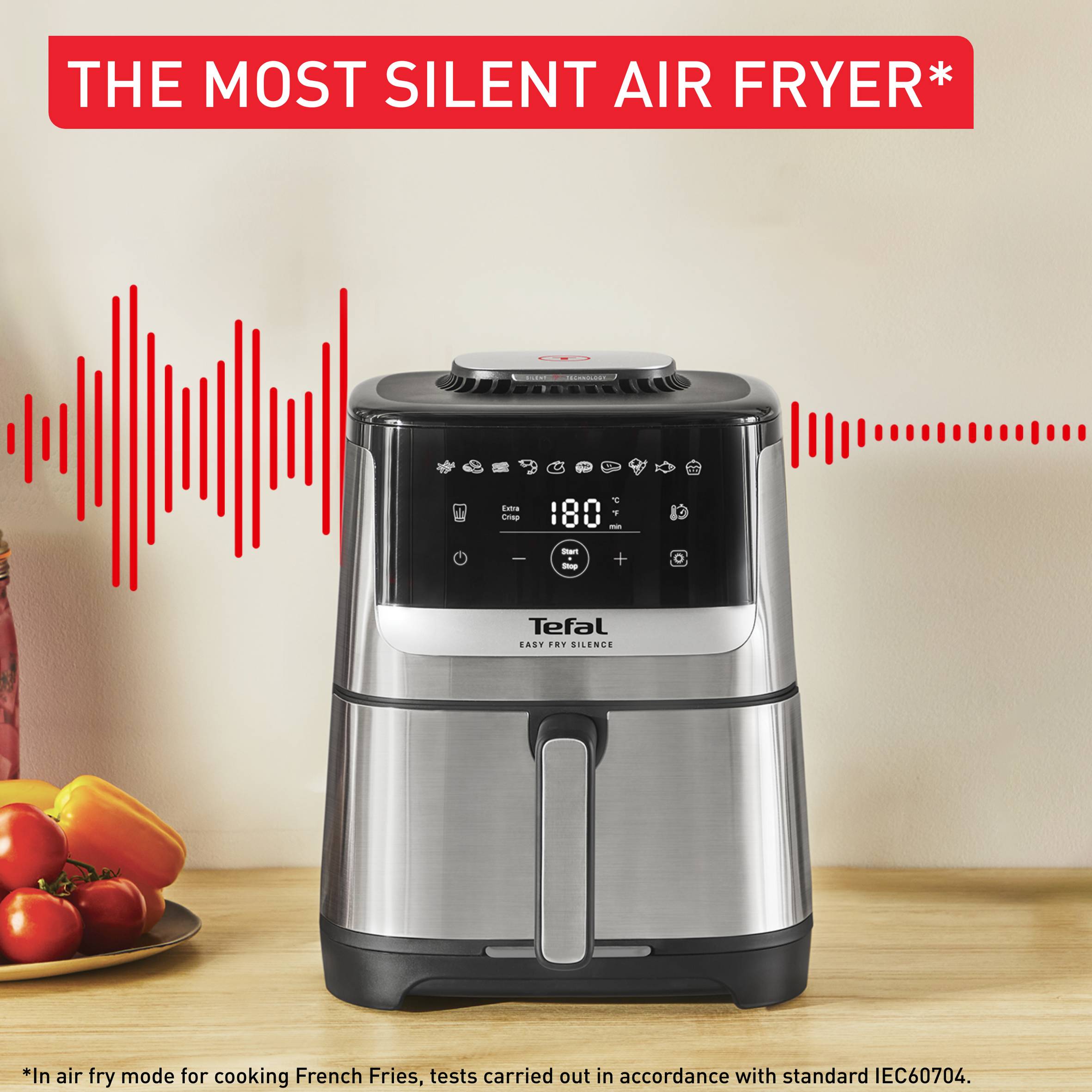 Easy Fry Silence EY552DE0 Air fryer - 10 programmes - 5L - Technologie Silencieuse