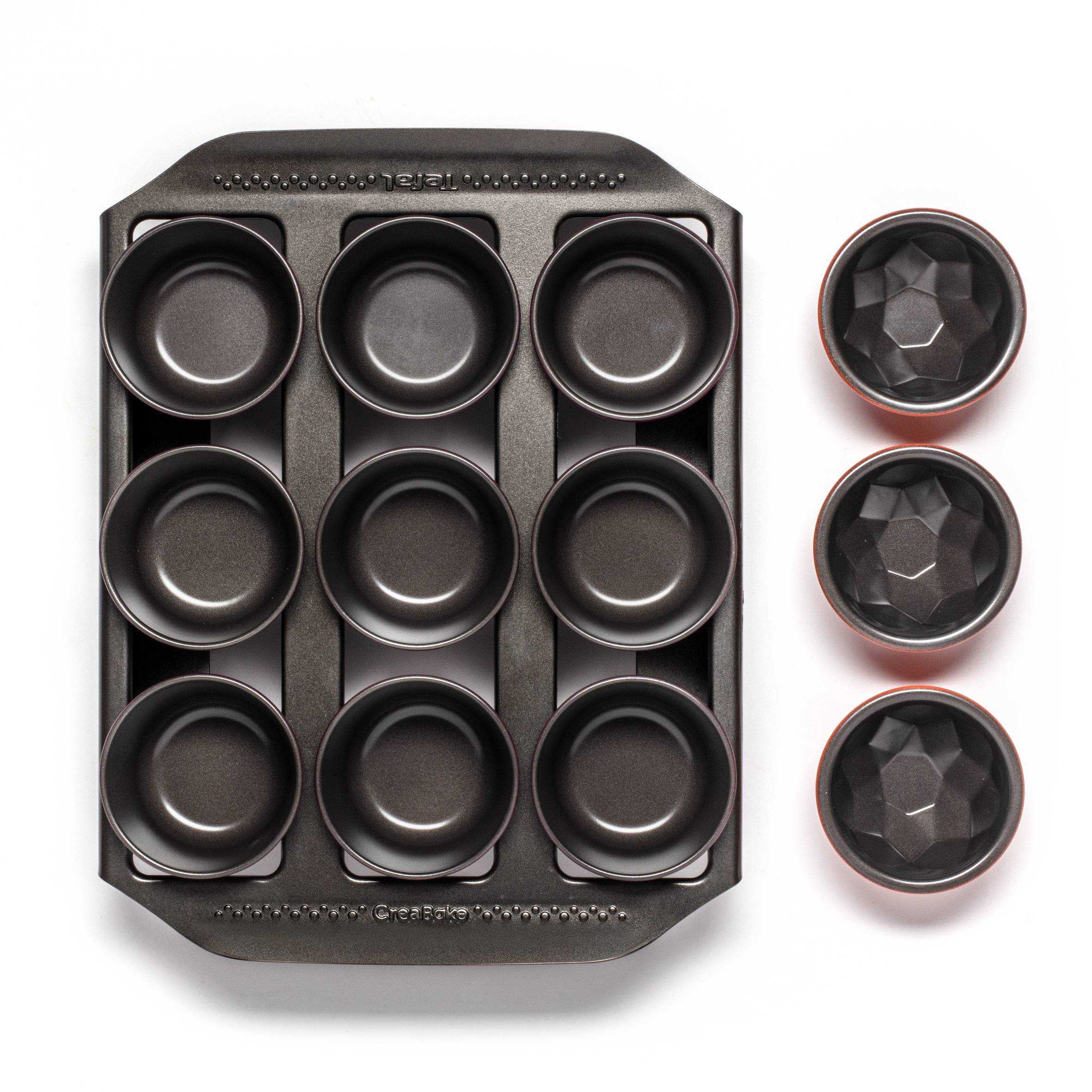 CreaBake J304SS04 Set de 9 moules à muffins + support