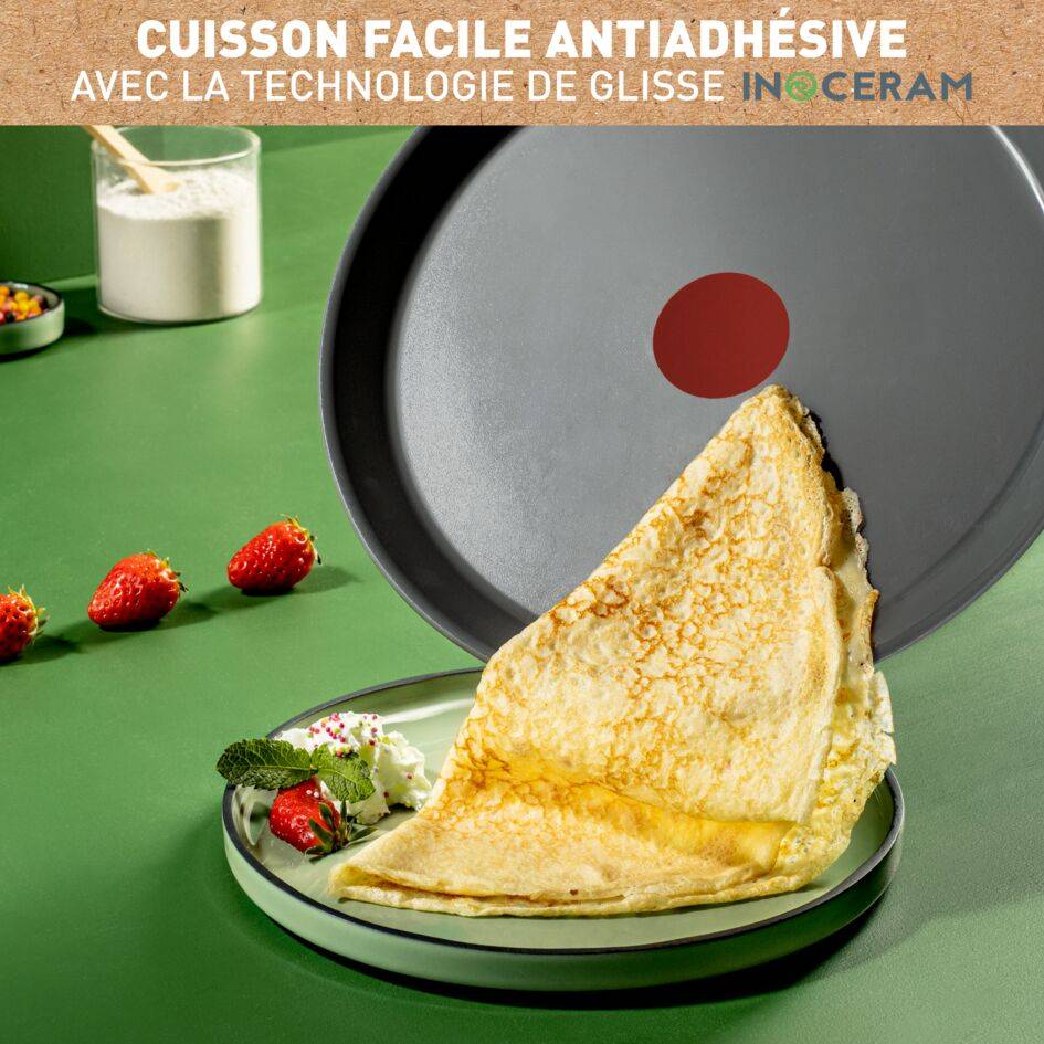Renew Black On C4353832 Poêle à crêpes en céramique - 25 cm - Induction