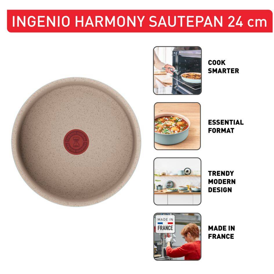 Ingenio Harmony, Sautépan 24 cm, Afneembaar Handvat