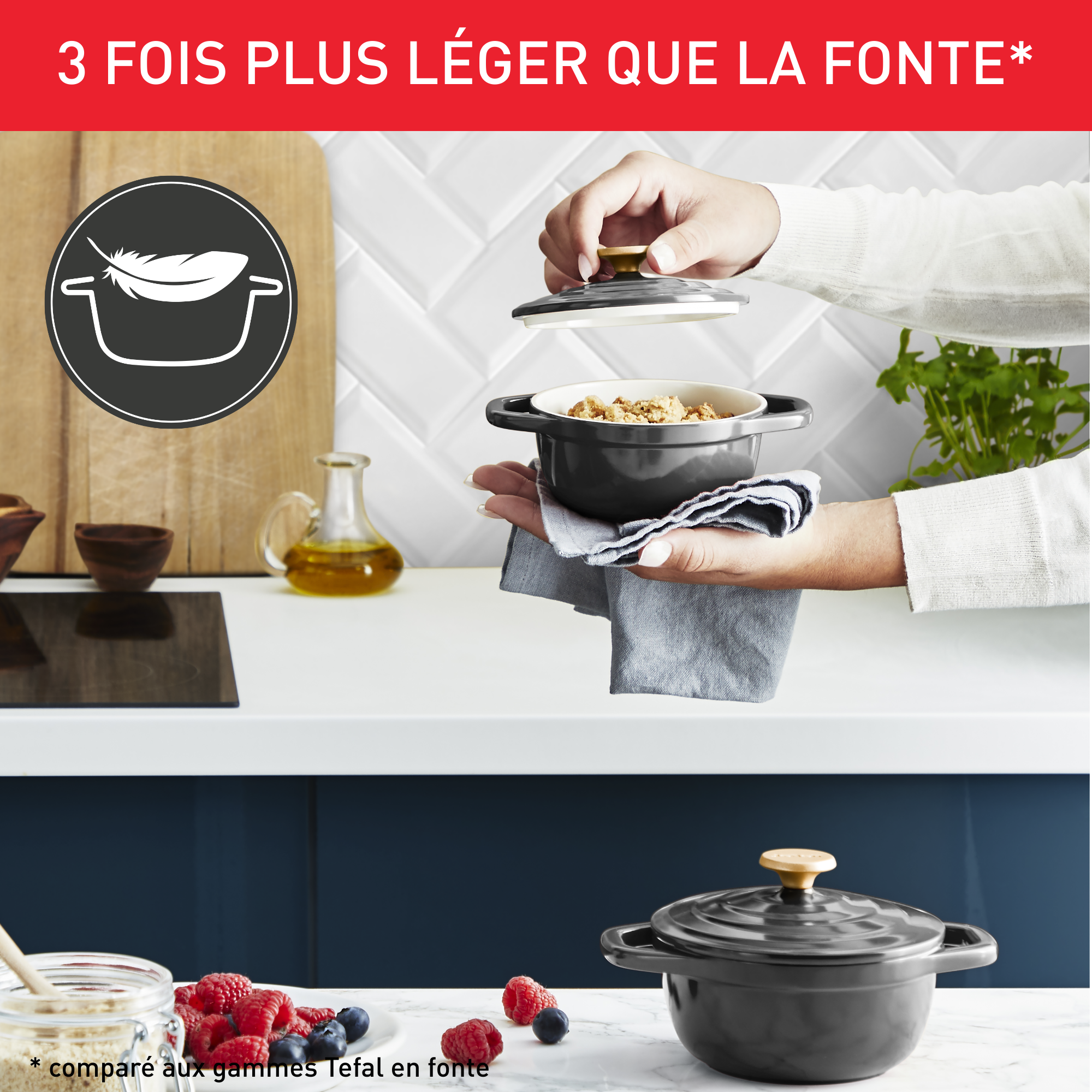 Air E255S204 Set de 2 cocottes en aluminium - 11 cm - Induction