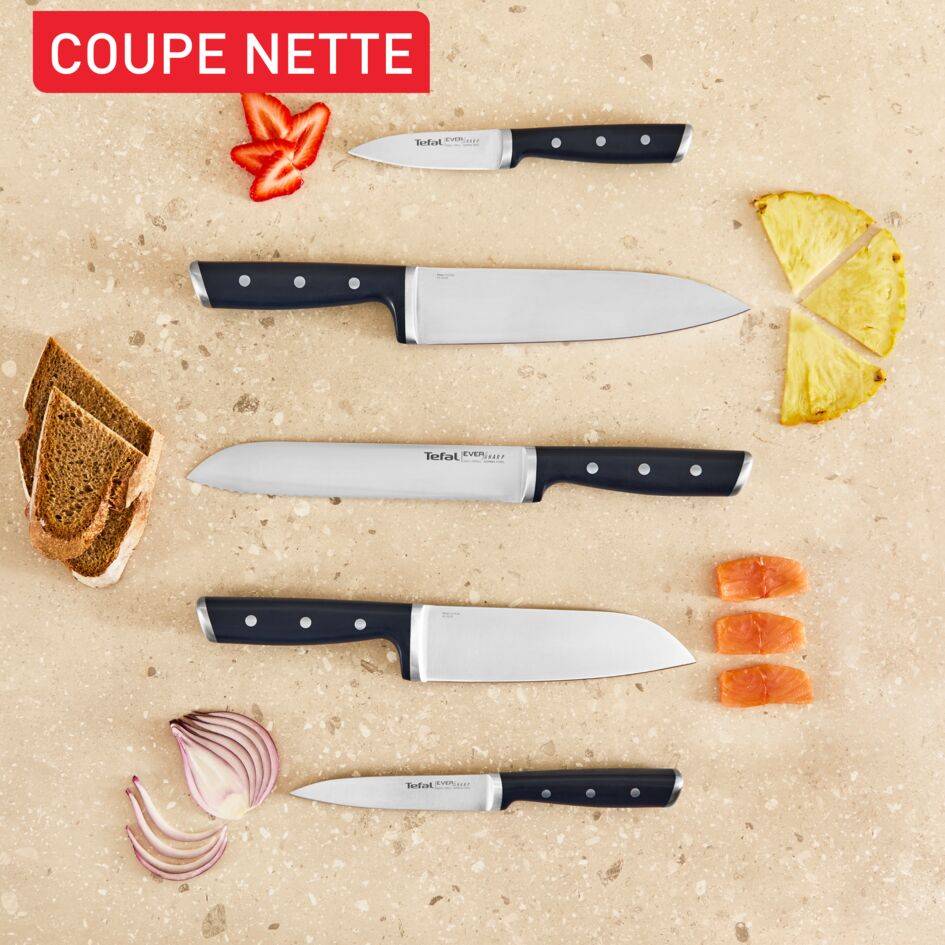 EverSharp K297S644 Set de 5 couteaux + bloc à couteau avec aiguiseur intégré