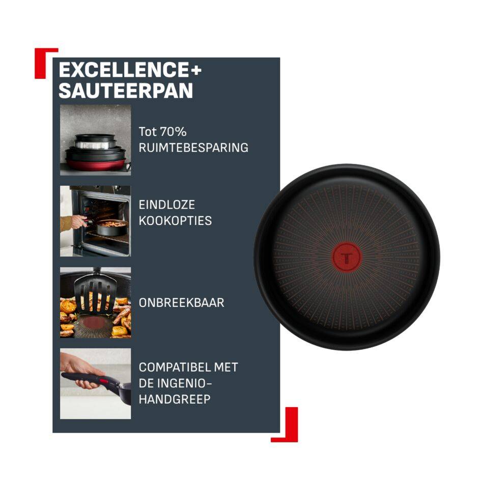 Ingenio Excellence+ P0003524 Sautéerpan - 24 cm - Inductie