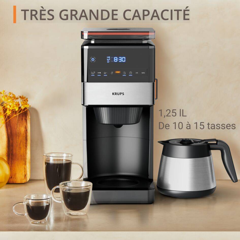 Grind Aroma XL, Cafetière filtre, Broyeur conique amovible, Verseuse isotherme