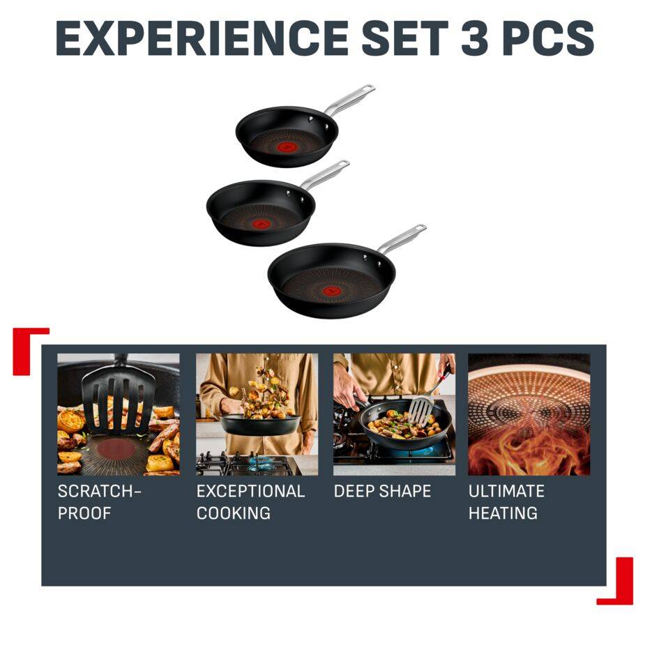 Experience G3349132 Set de 3 poêles 20/24/28 cm, FusionCore, Induction