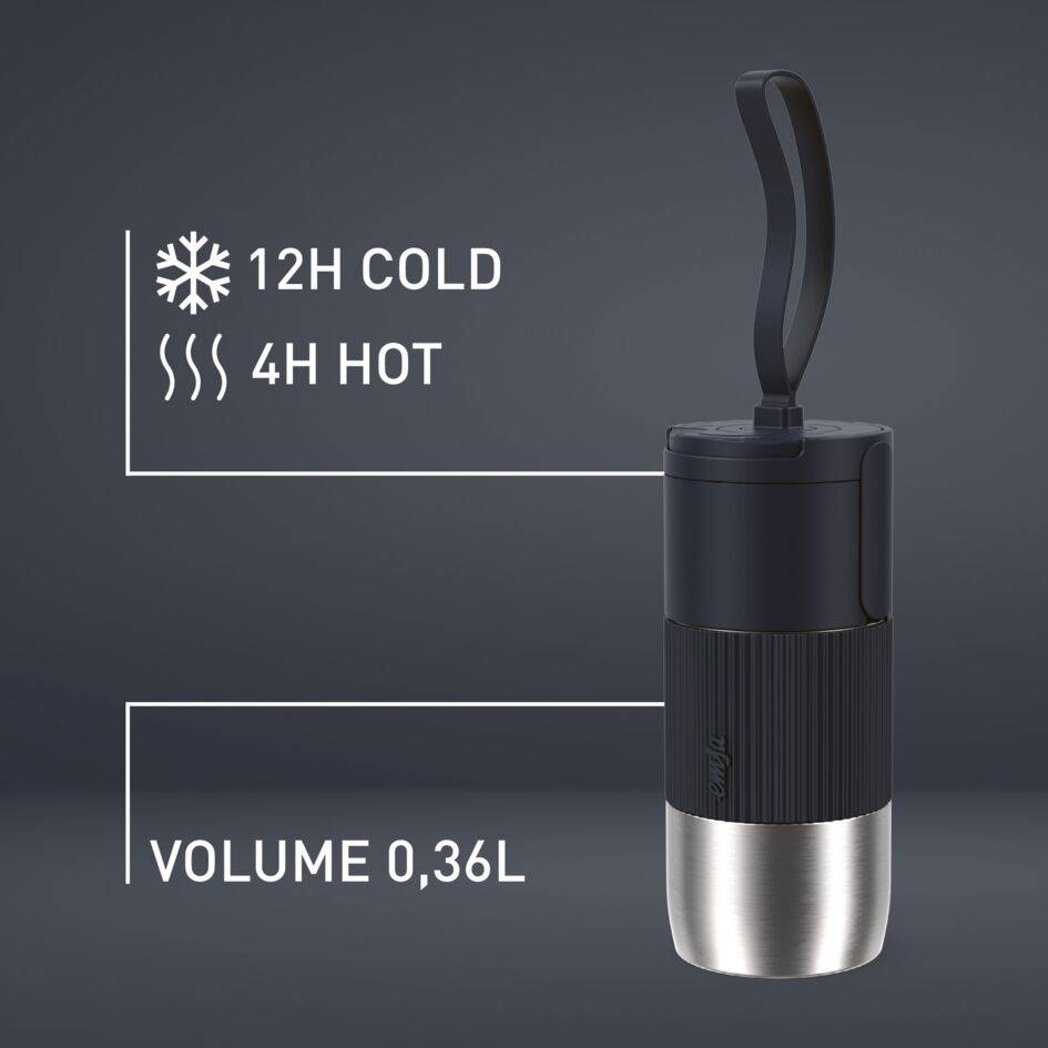 BeYou Flip N2190110 Isotherme drinkbeker - 0,36L - Zwart