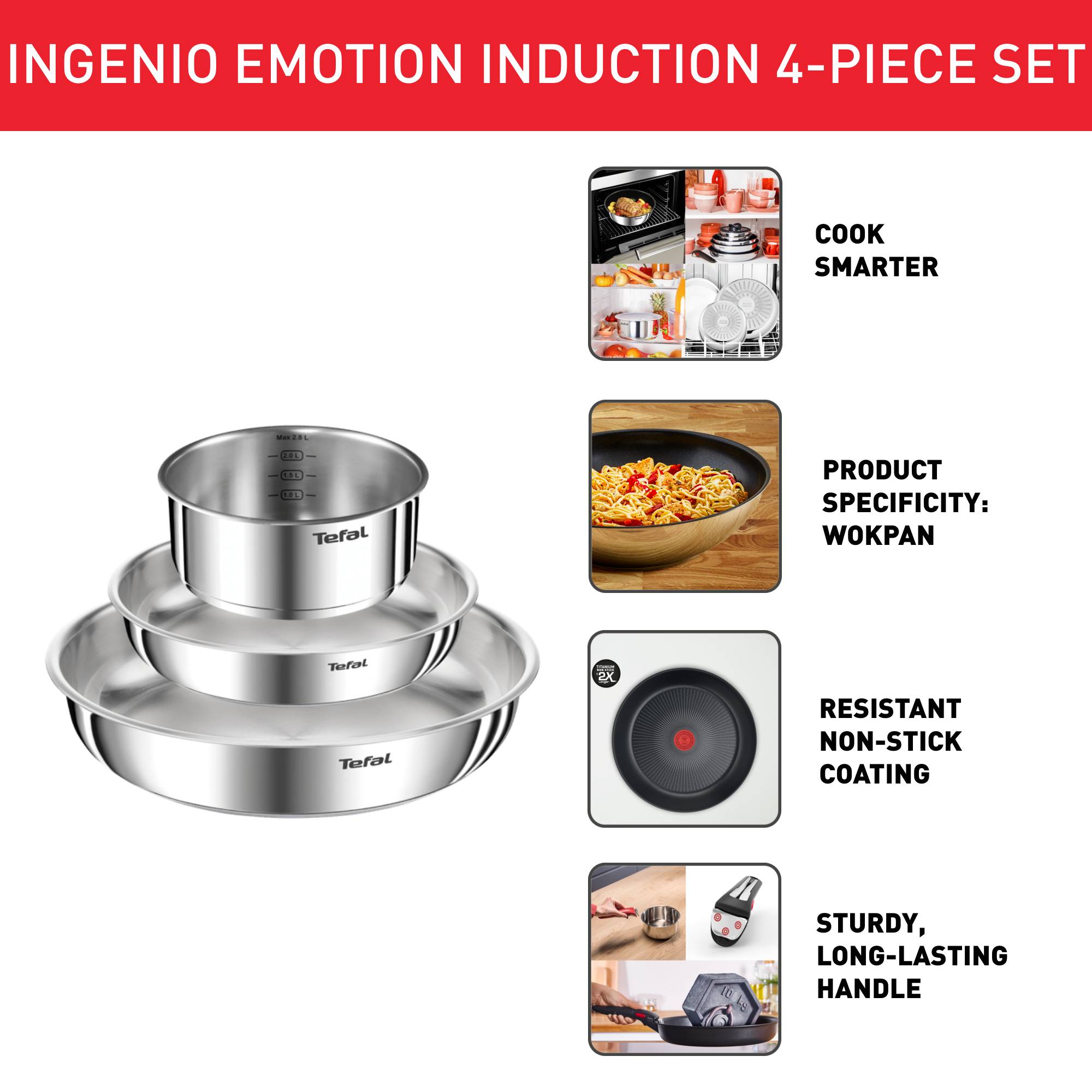 Ingenio Emotion L896S453 Set 4 pièces - Induction