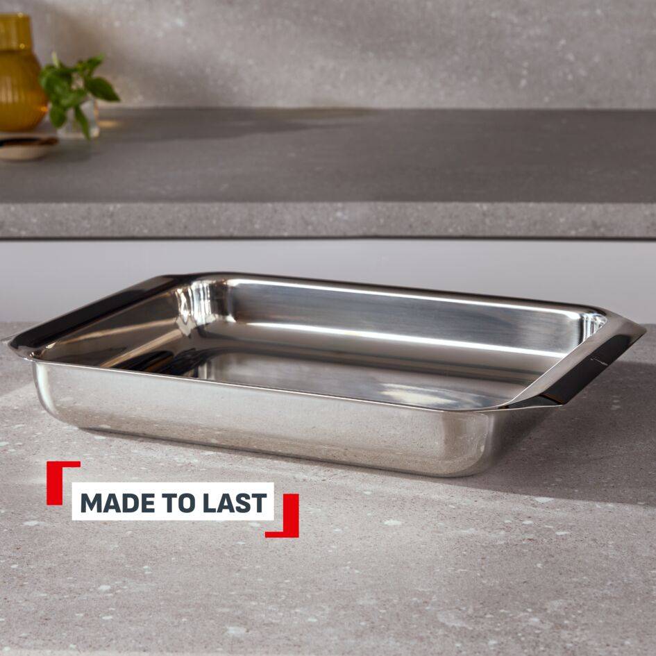 Excellence, Large Stainless Steel Oven Dish 42x29cm, 10-Year Guarantee