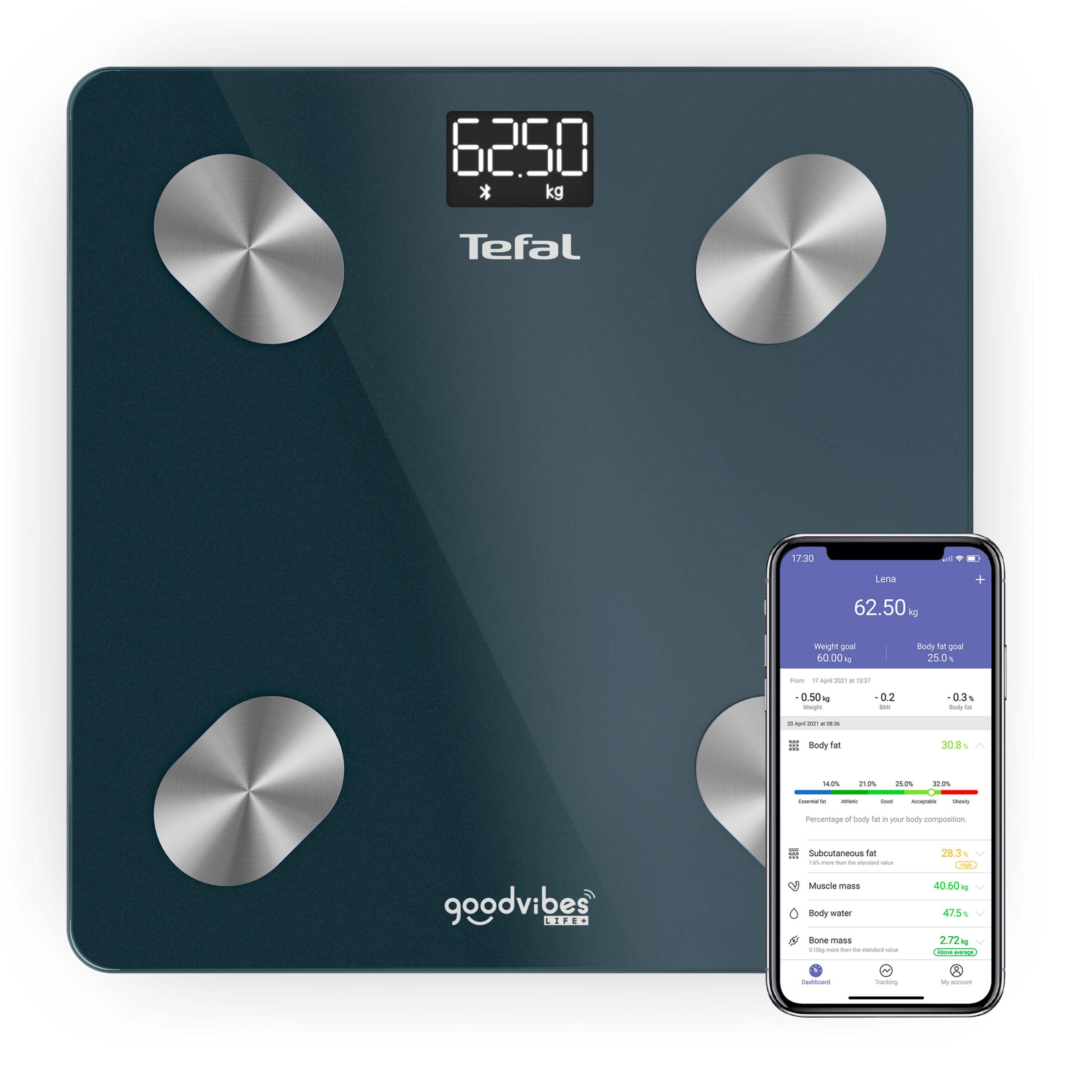 GoodVibes BM9620S1 Geconnecteerde personenweegschaal