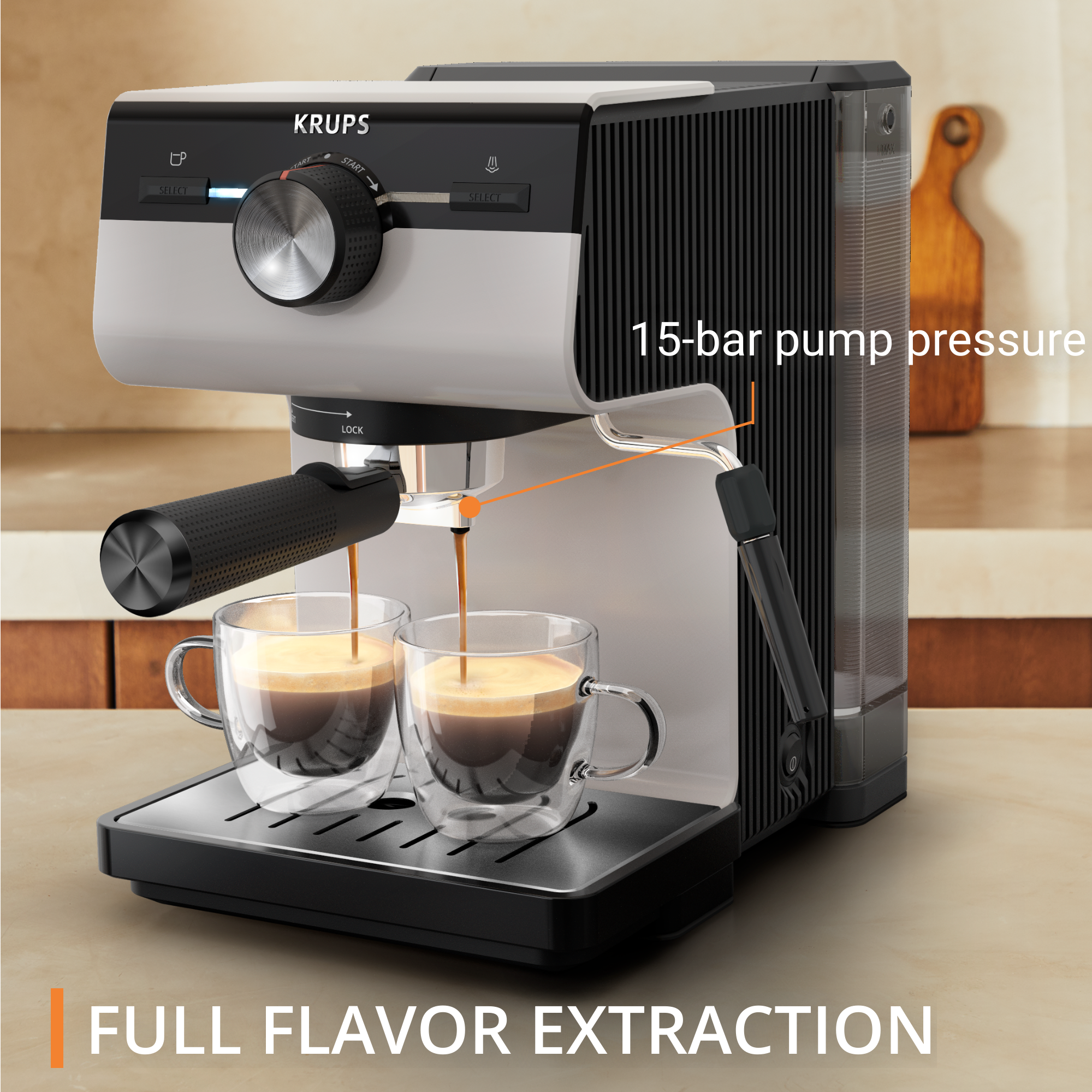 Authentic Gris XP381B Machine à espresso manuelle