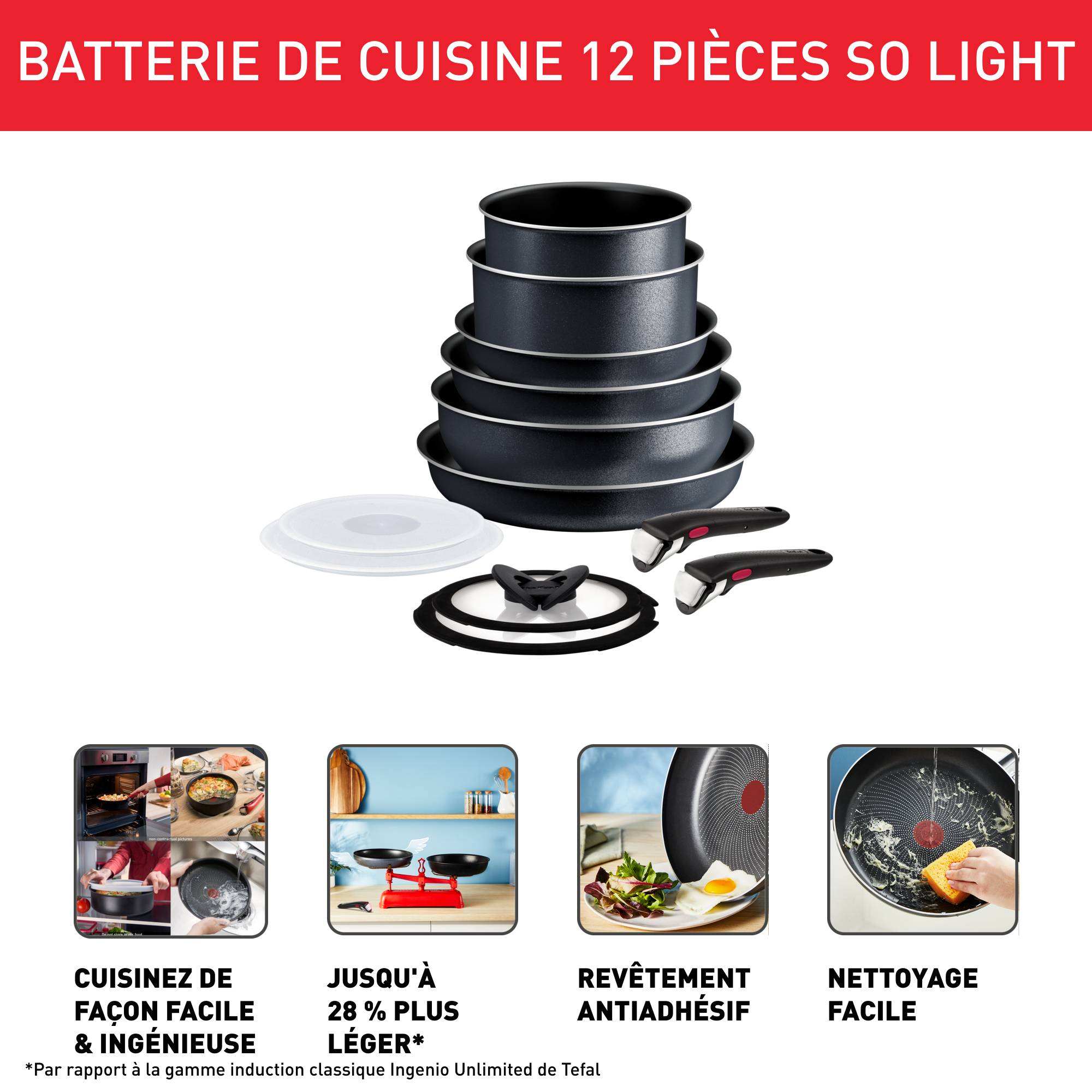 Ingenio So'Light L7239223 Set 12 pièces - Induction