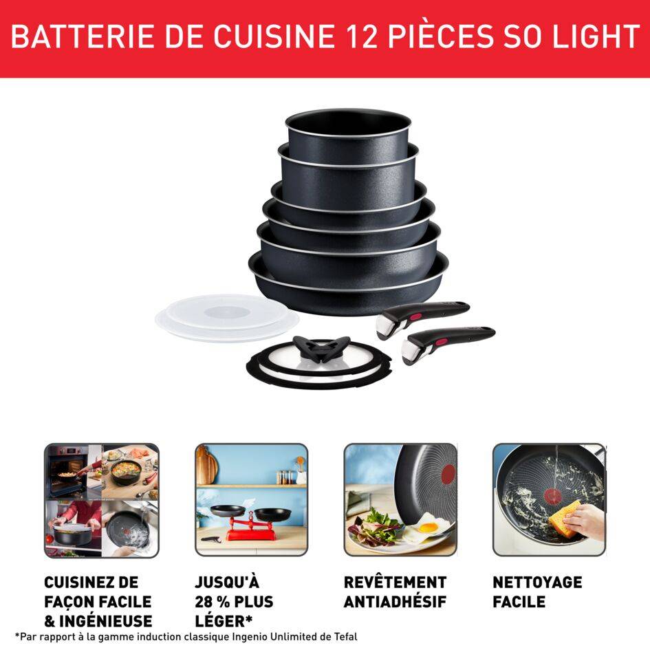 Ingenio So'Light L7239223 Set 12 pièces - Induction