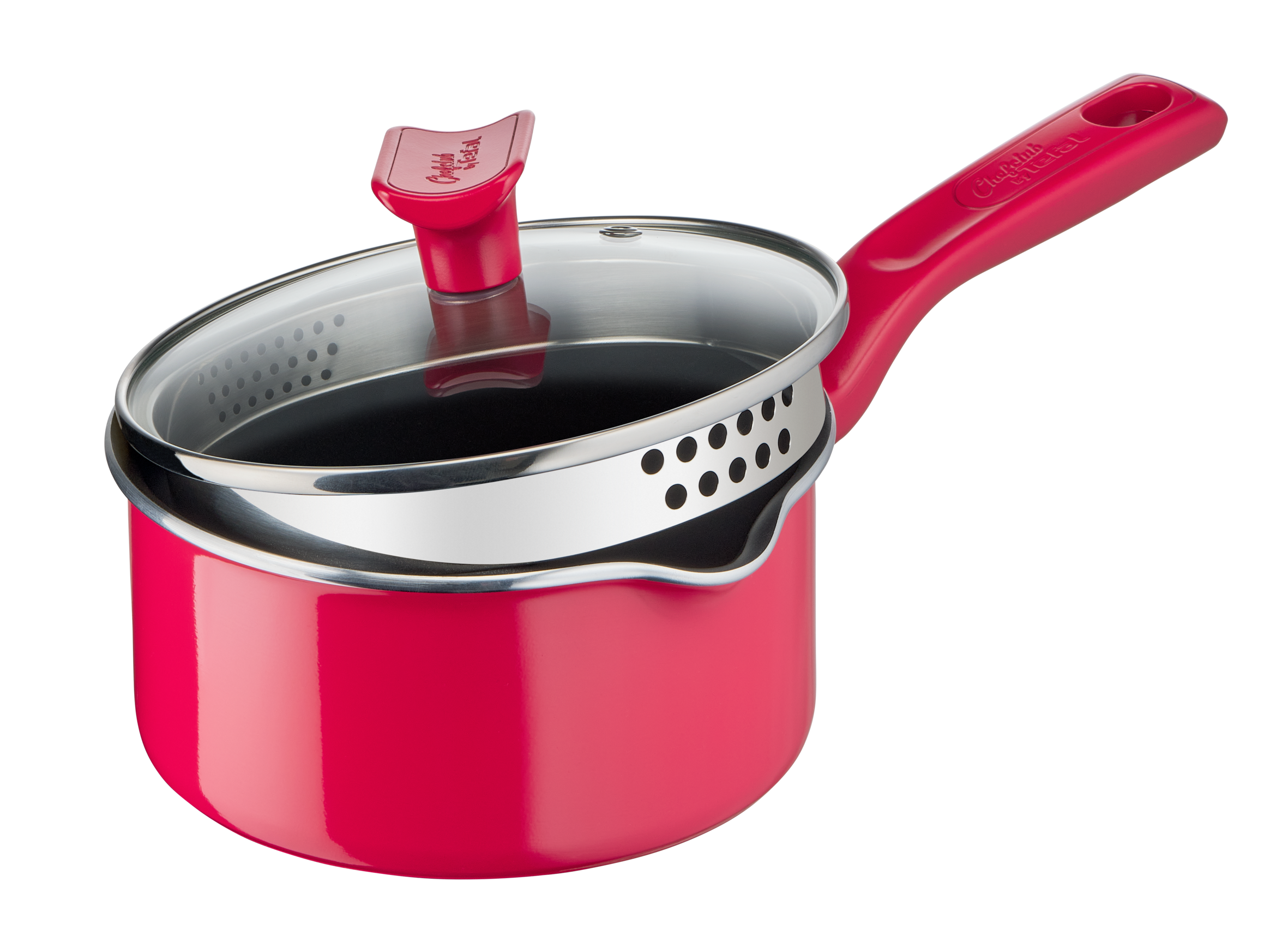 Chefclub G8062204 Poêlon 16 cm rouge + couvercle