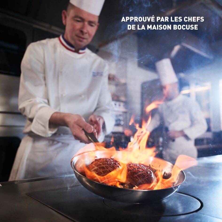 Tefal & Bocuse, Poêle de 28 cm, Induction, Acier inoxydable sans revêtement