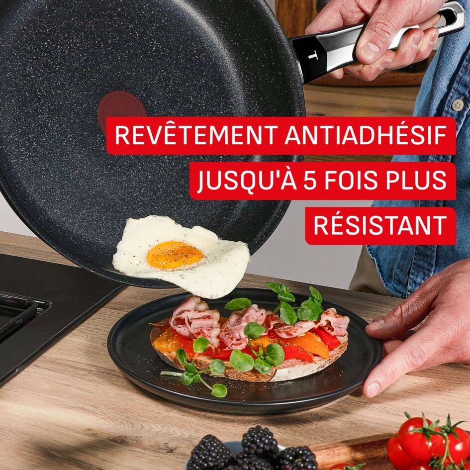 Expertise+, Poêle wok 28&nbsp;cm, Revêtement antiadhésif haute performance, Induction