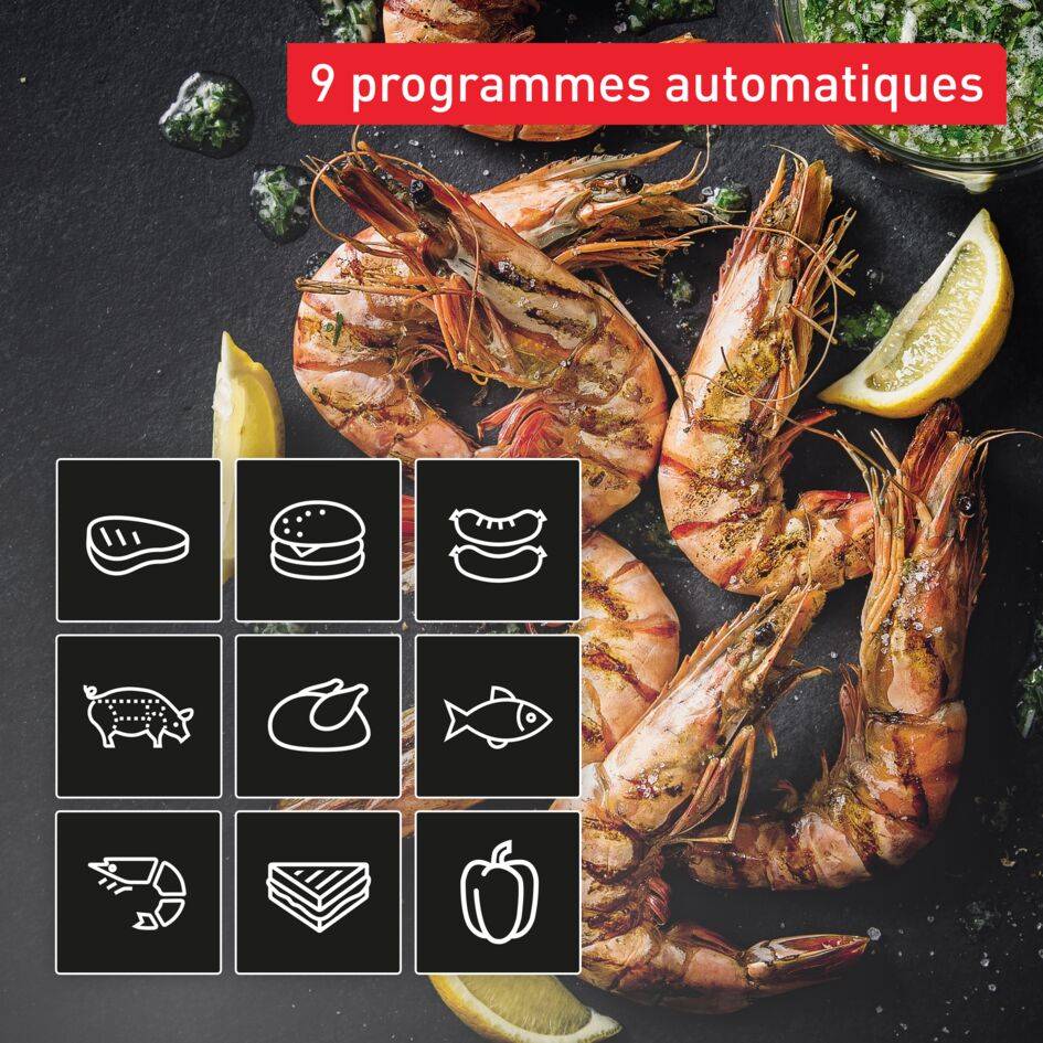 OptiGrill 4-en-1 GC774D10 Grill & Barbecue intelligent - 9 programmes