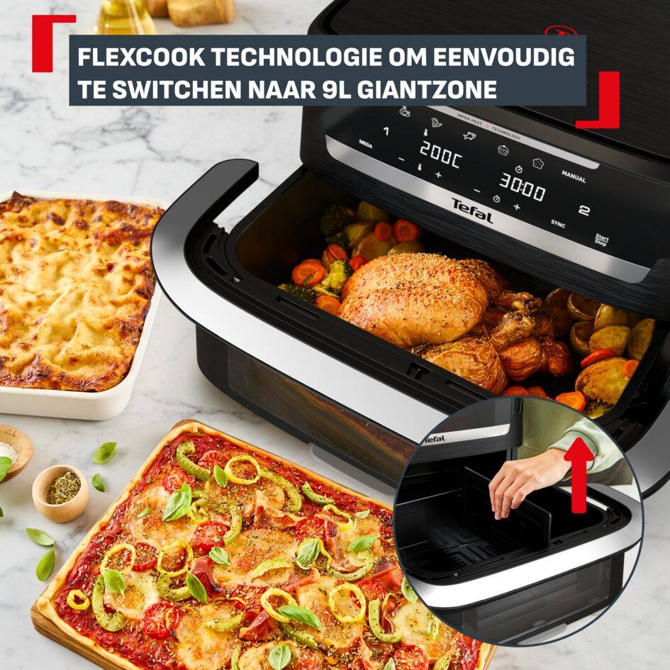 Ever Fry Dual Flex EY9288 Air fryer Dual Flex, 7 programma's, 9L, Infrared