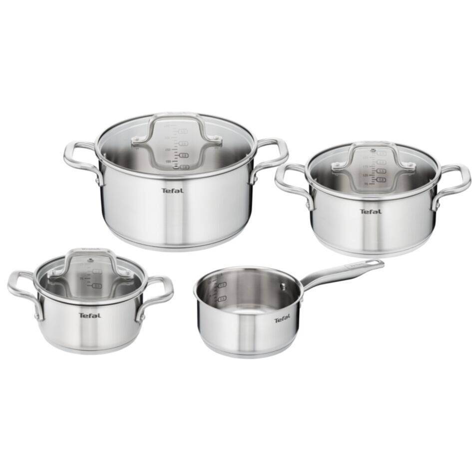 Virtuoso E492S725 7-delige set : Steelpan 16 cm + 3 kookpotten 16/20/24 cm + 3 deksels