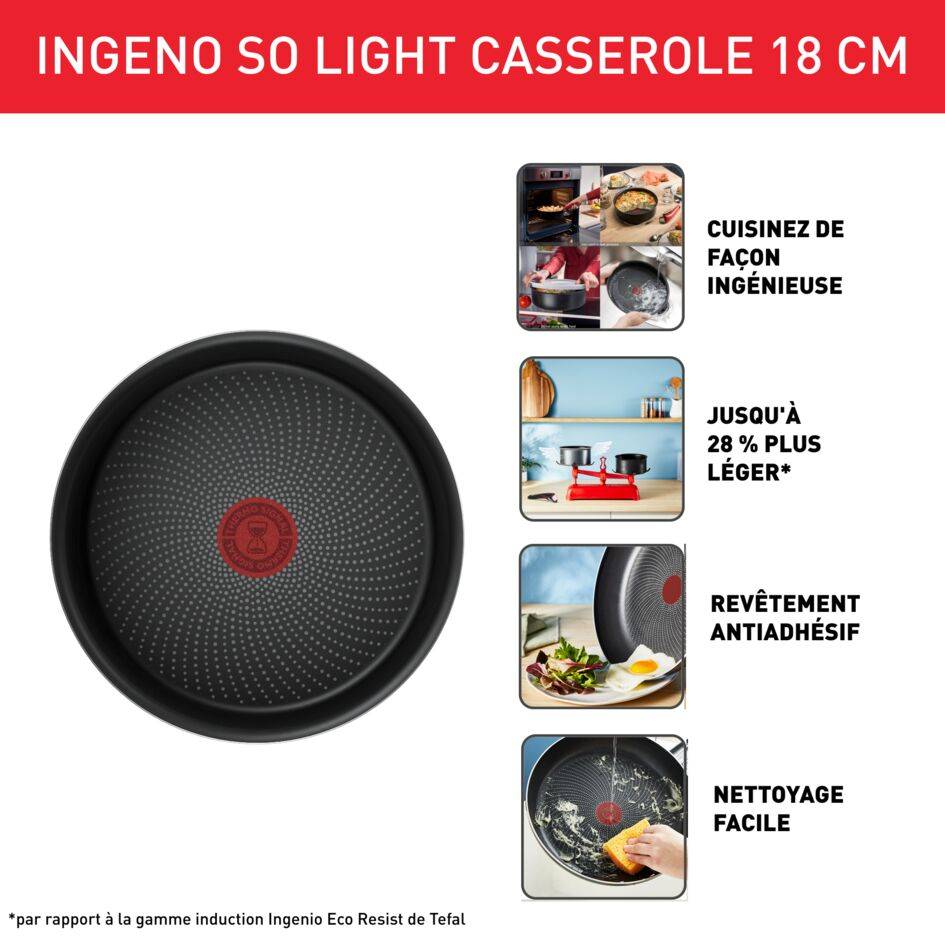 Ingenio So'Light L7232902 Poêlon - 18 cm - Induction
