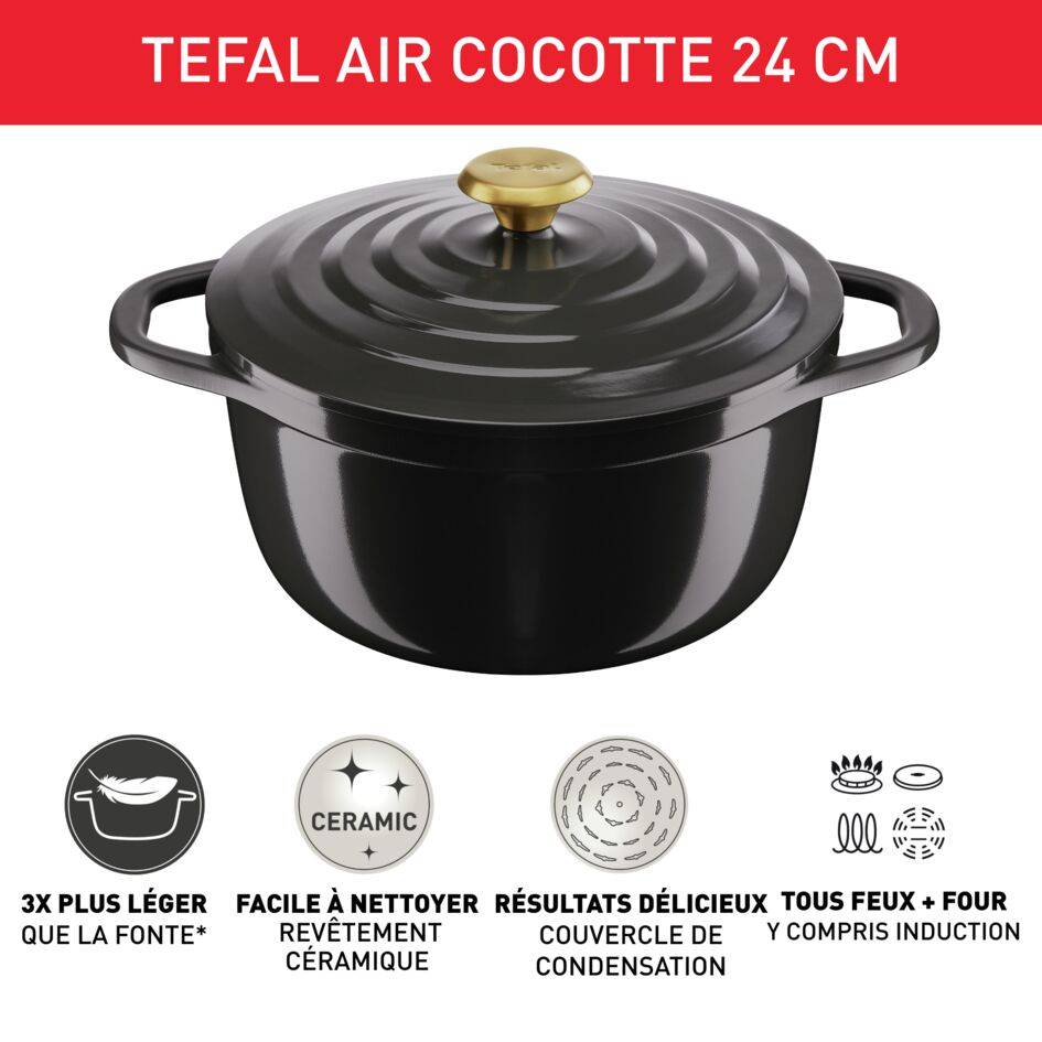 Air E2554604 Cocotte en aluminium - 24 cm - Induction