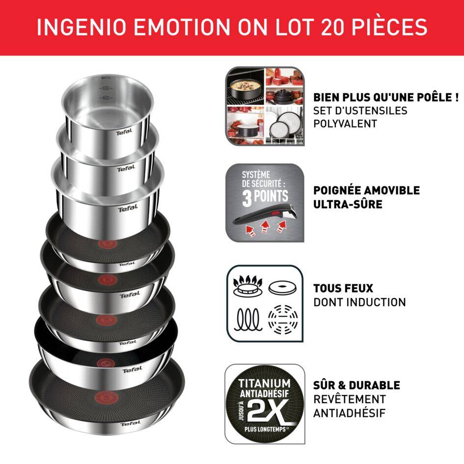 Ingenio Emotion L897SK04 Set de 20 pièces - Induction