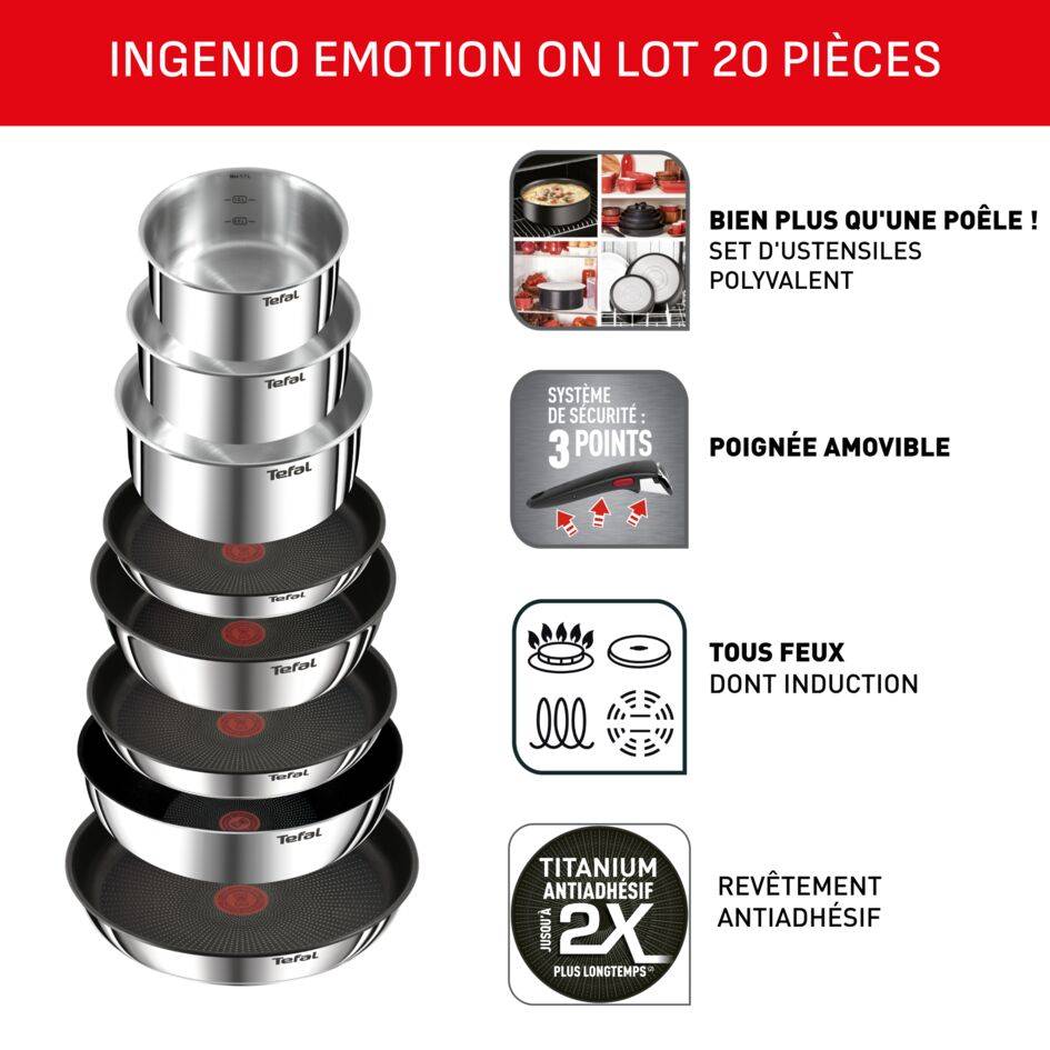 Ingenio Emotion L897SK04 Set de 20 pièces - Induction