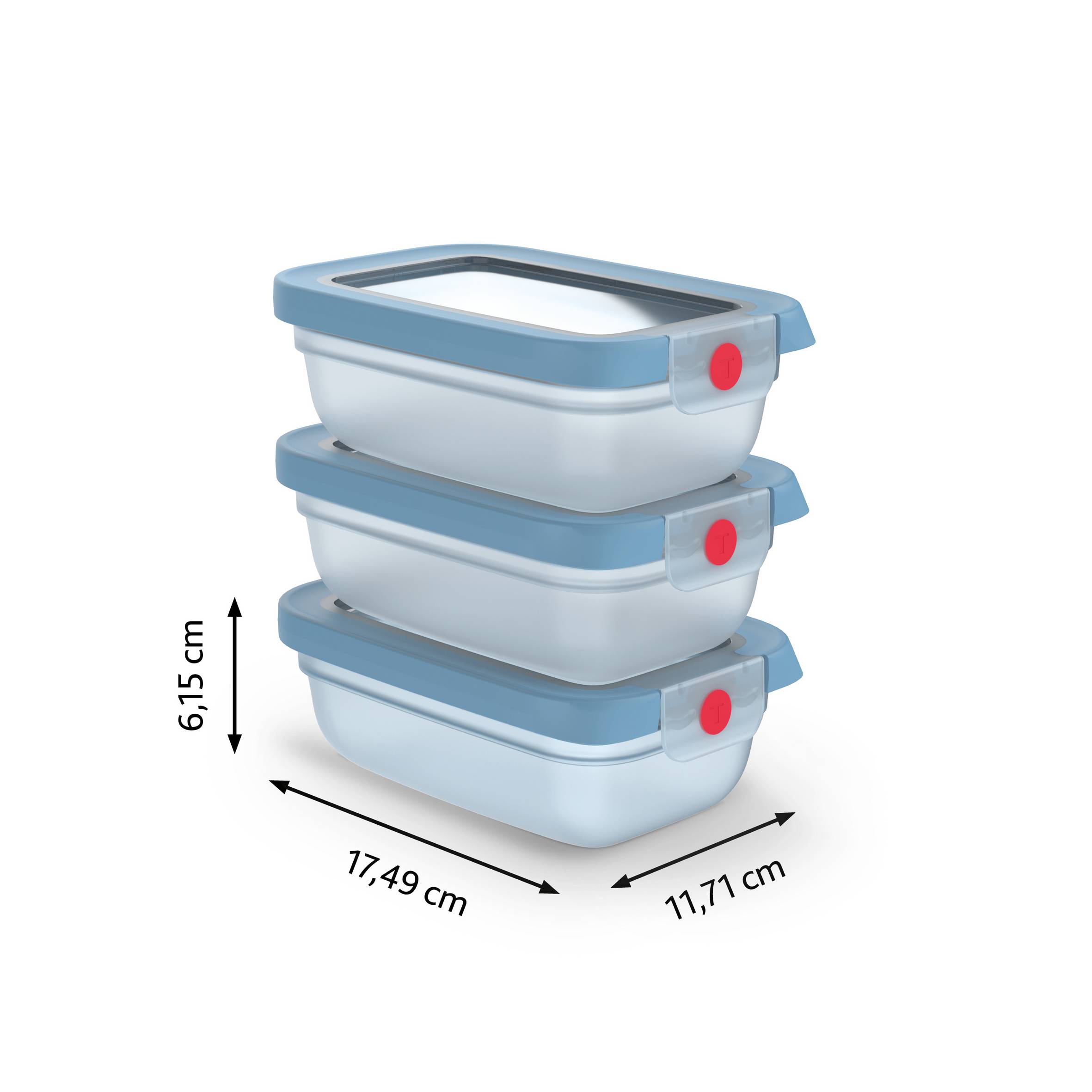 OneClick N1230510 Set de 3 boîtes de conservation - 0,5L