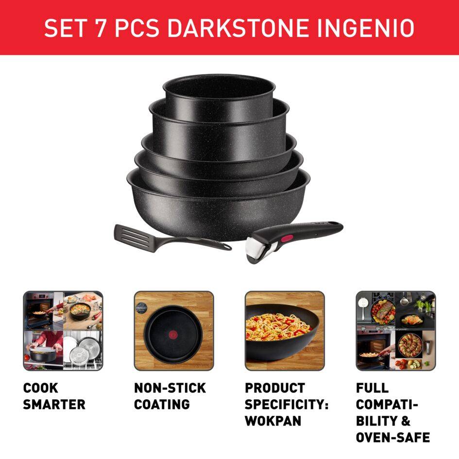 Ingenio Darkstone L3997212 Set 7 pièces - Induction