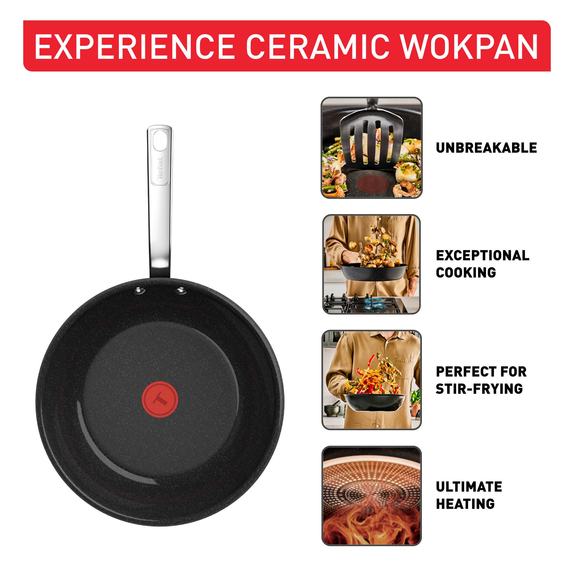 Experience Ceramic G2221902 Wokpan - 28 cm - Inductie