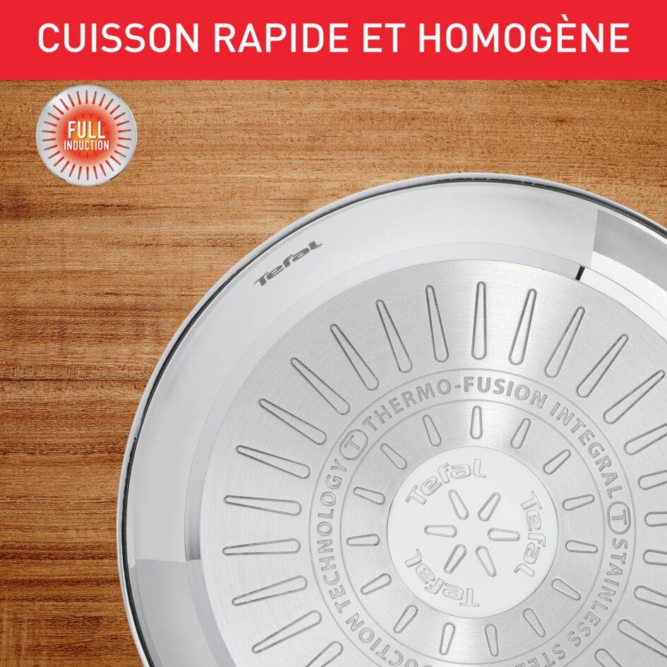 Duetto On, Batterie de 3&nbsp;poêles 20/24/28&nbsp;cm, Inox de qualité supérieure, Garantie 10&nbsp;ans