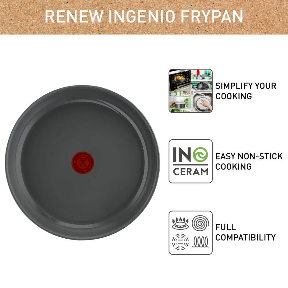 Ingenio Renew On L2600402 Keramische pan met afneembare handgreep - 24&nbsp;cm - Inductie