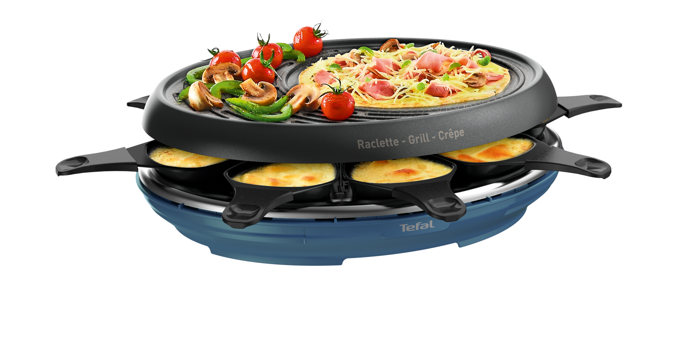 RACLETTE COLORMANIA GRILL PANNENKOEKEN AQUA 8 Pannetjes RE310401