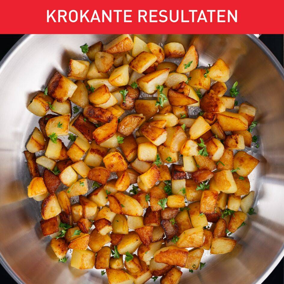 Duetto On, set 3 braadpannen 20/24/28 cm, premium roestvrij staal, 10 jaar garantie, krokante resultaten