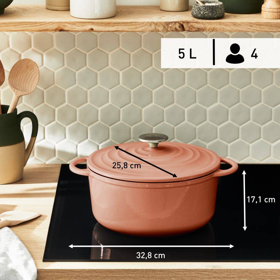 Lov E2600404 Cocotte en fonte - 25 cm - Induction